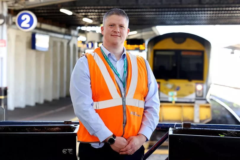 Translink staff member Ben Simpson at Great Victoria Street Train Station.