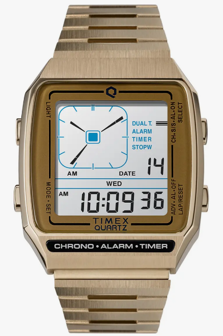 retro digital watch timex q gold, best retro watch