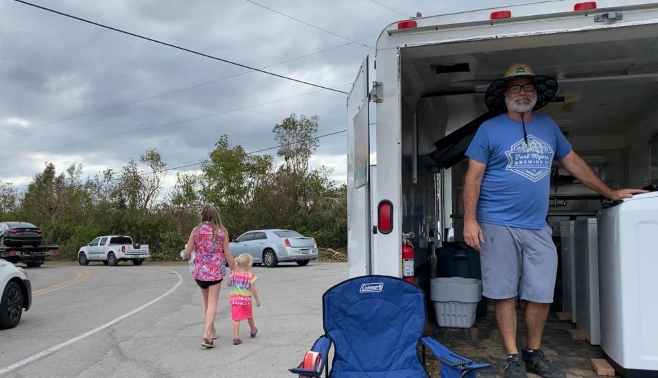 Rob Whyte turned his Fort Myers Brewing food truck into a mobile laundry unit a few days after Hurricane Ian. "We ended up with four washing machines and dryers so we could do 40 loads a day, seven days a week," he said.