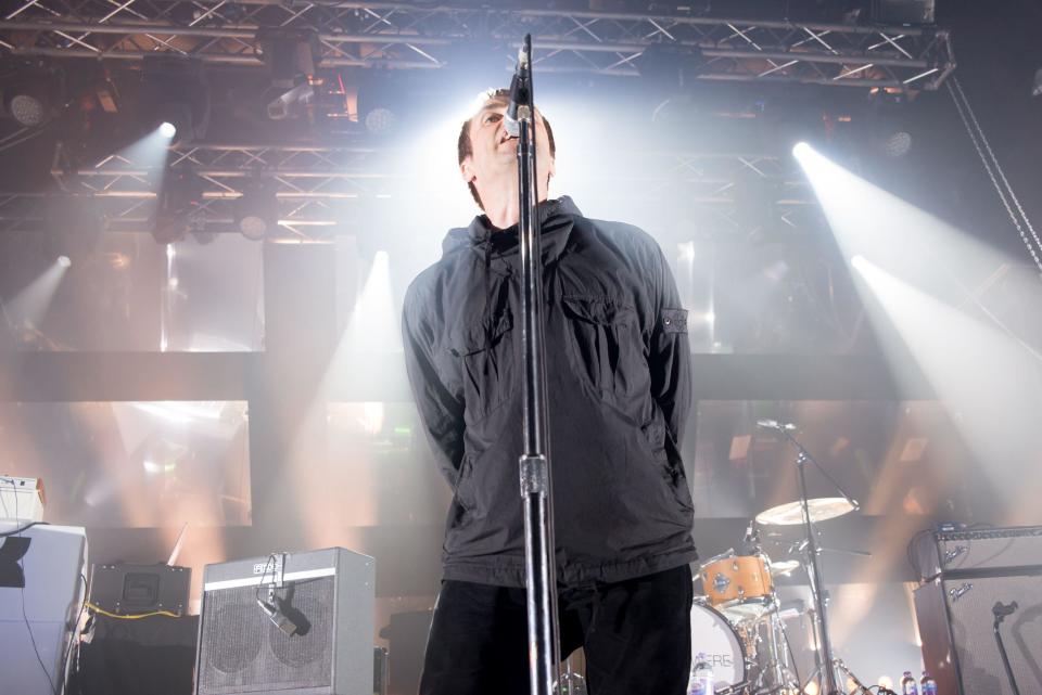 British iconic frontman Liam Gallagher performs at Electric Brixton, his first solo tour, london on June 1st, 2017. Former Oasis and Beady Eye singer, performs live songs from his first solo release 'As You Were' with his band which includes former Babishambles, Drew McConnell (bass) and former Kasabian and Beady Eye, Jay Mehler (guitar). (Photo by Alberto Pezzali/NurPhoto) *** Please Use Credit from Credit Field ***