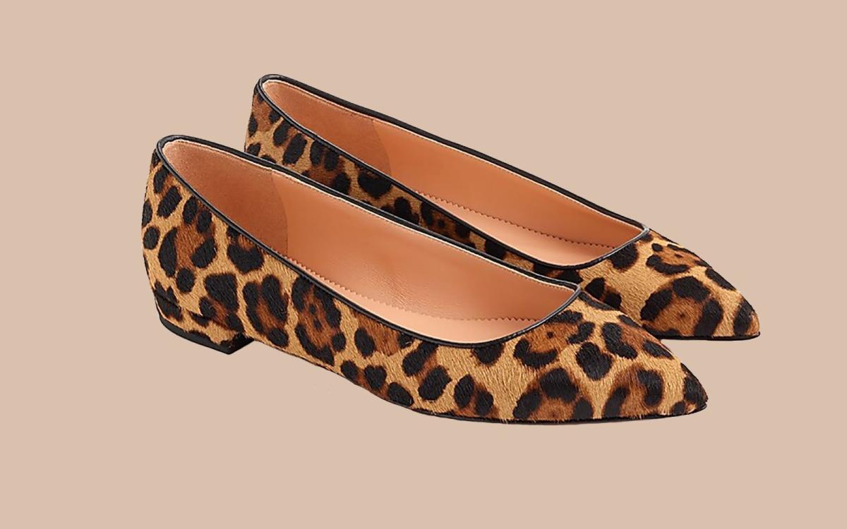 Tory Burch Women's Gigi Pointed Toe Leopard Print Flats