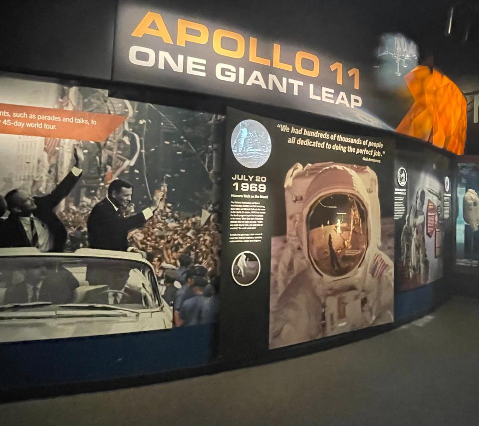 The Neil Armstrong Space Exploration Gallery depicts the astronaut's small steps on the moon and mankind's leap into the cosmos.