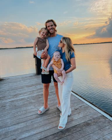 <p>Witney Carson Instagram</p> Witney Carson and Carson McAllister with their kids Kevin and Jet.