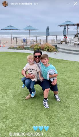 Christina Hall/Instagram Josh Hall with Christina's sons, Hudson and Brayden