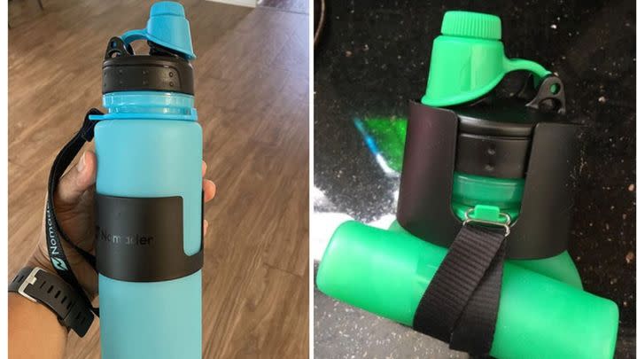 A collapsible water bottle