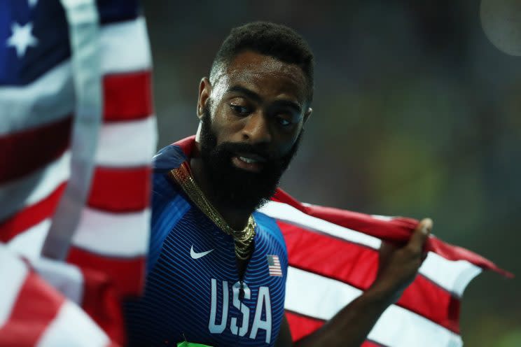 Tyson Gay's daughter Trinity died early Sunday morning. (Getty)