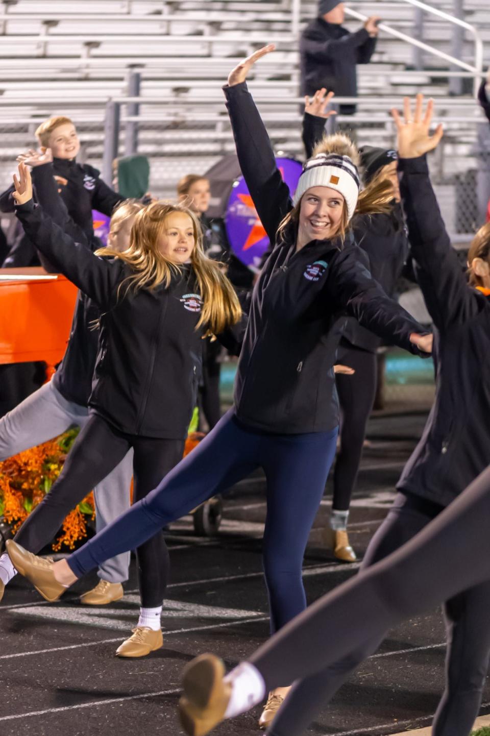 Members of the Greendale High School Marching Band rehearse for their 2023 Macy’s Thanksgiving Day Parade performance on Thursday, Nov. 16, at Gavinski Stadium at Greendale High School.