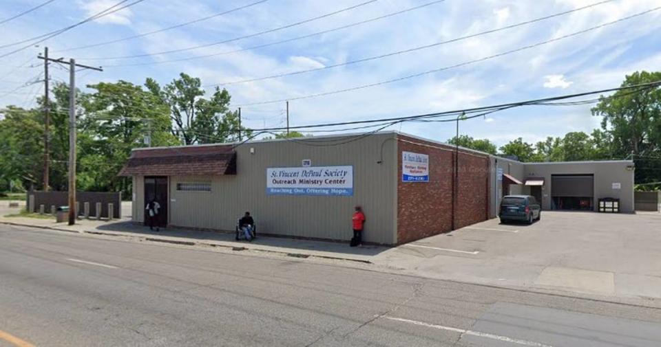 A homeless shelter operated by the Society of St. Vincent de Paul is located at the rear of its Outreach Ministry Center, which also includes a soup kitchen and thrift shop at 3817 State St. in East St. Louis. Google Maps