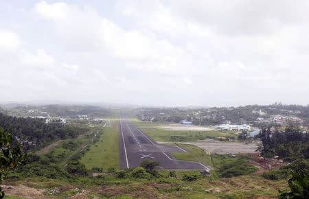 A general view of the runway controlled by the Indian military at Port Blair airport in the Andaman and Nicobar Islands, India, is seen in this July 4, 2015 file photo. REUTERS/Sanjeev Miglani/Files