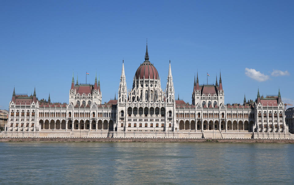 The Hungarian Parliament Building is seen prior to the UEFA Euro 2020 Championship Round.