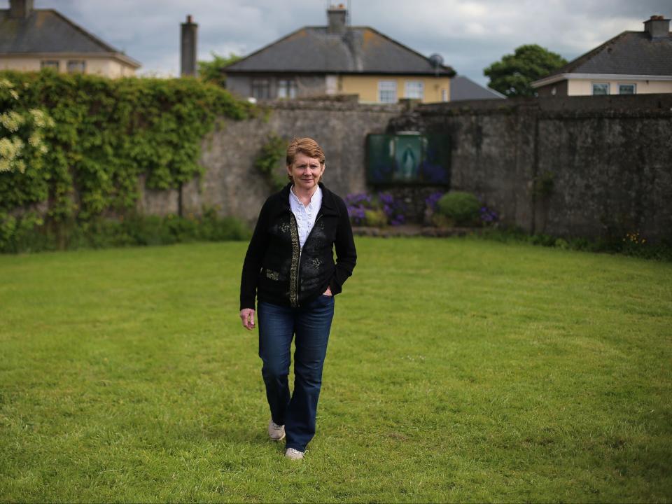 Historian Catherine Corless at the site of Tuam mass grave for childrenPA