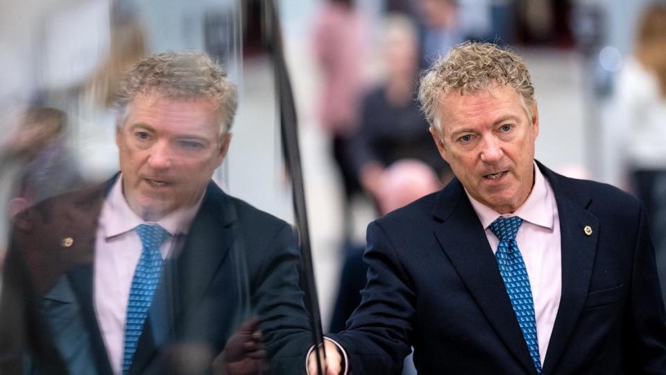 PHOTO: Sen. Rand Paul rrives for a vote in the Capitol, November 2, 2023. (Bill Clark/CQ-Roll Call, Inc via Getty Images)