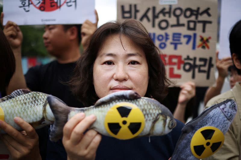 Protest against Japan's plan to release treated wastewater from the Fukushima nuclear power plant into the ocean