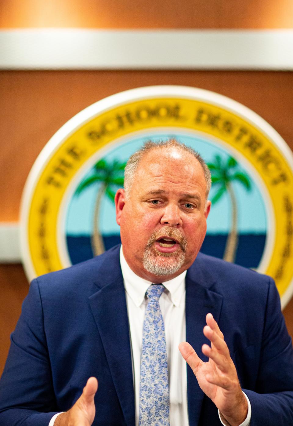 Lee County Schools Superintendent Christopher Bernier speaks to the News-Press on Monday, August 7, 2023.