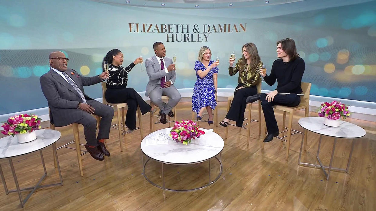 Elizabeth and Damian Hurley on TODAY. (TODAY)