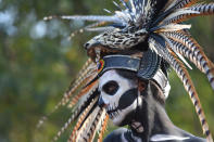 <p>People are seen participate during the traditional Skulls Parade as part of Day of the Dead celebrations at Reforma Avenue on Oct. 28, 2017 in Mexico City, Mexico. (Photo: Carlos Tischler/NurPhoto via Getty Images) </p>