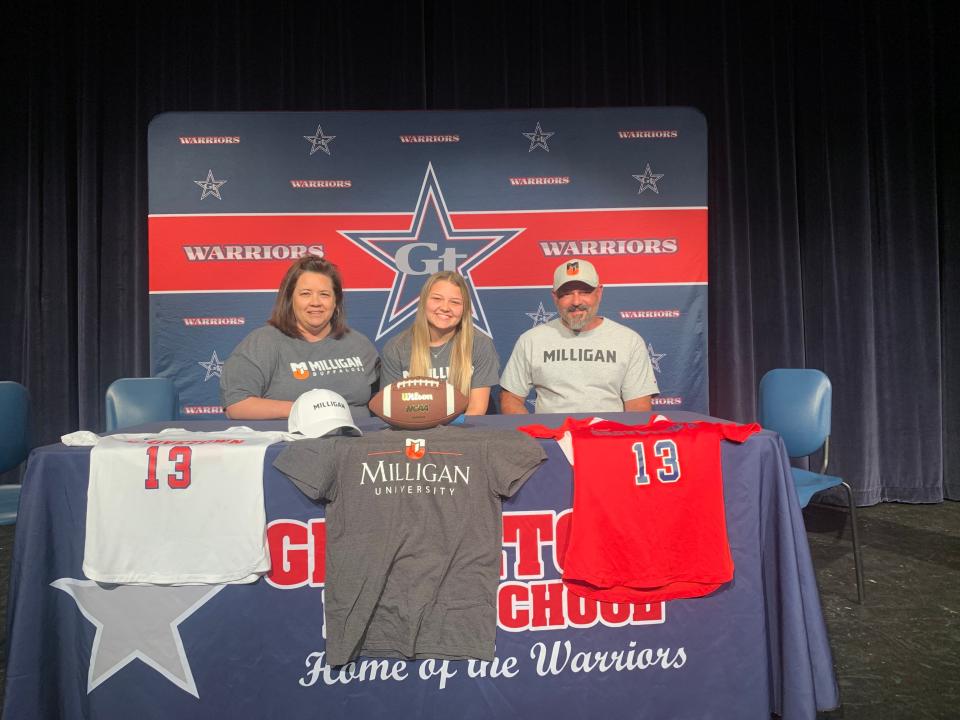 Grovetown flag football's Sophia Ortiz signs a national letter of intent with Milligan University