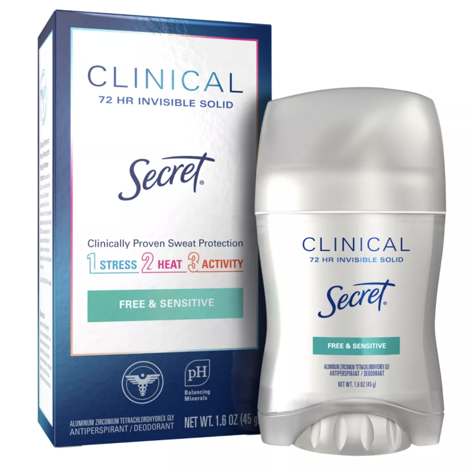 <p><a href="https://go.redirectingat.com?id=74968X1596630&url=https%3A%2F%2Fwww.target.com%2Fp%2Fsecret-clinical-strength-invisible-solid-sensitive-antiperspirant-38-deodorant-for-women-unscented-1-6oz%2F-%2FA-16728928&sref=https%3A%2F%2Fwww.harpersbazaar.com%2Fbeauty%2Fskin-care%2Fg44269015%2Fbest-deodorant-for-sensitive-skin%2F" rel="nofollow noopener" target="_blank" data-ylk="slk:Shop Now;elm:context_link;itc:0;sec:content-canvas" class="link ">Shop Now</a></p><p>Clinical Strength Invisible Solid Sensitive Antiperspirant & Deodorant Unscented</p><p>$7.99</p><p>target.com</p>