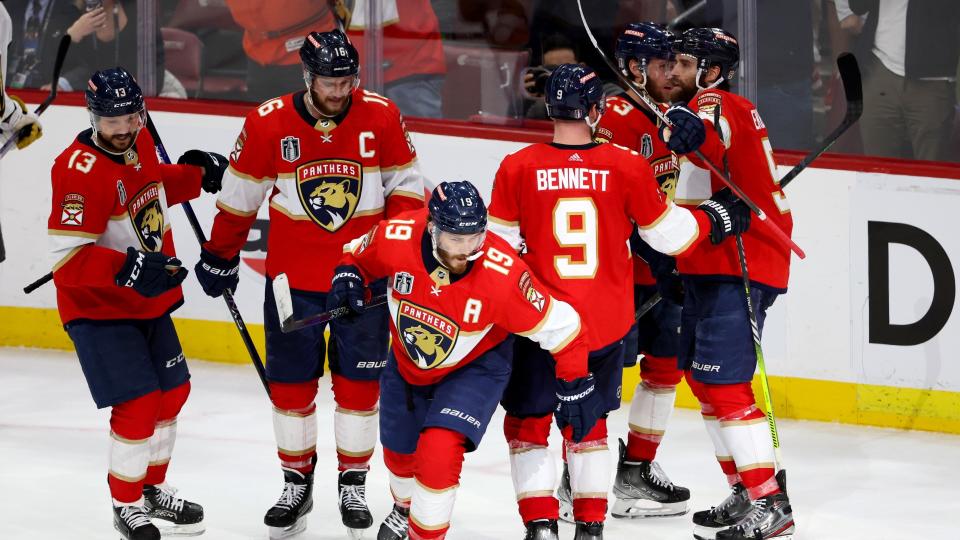 Matthew Tkachuk looked done for the night after taking a huge hit early in Game 3, but the Panthers superstar had to put his stamp on a must-win game for Florida. (Getty Images)