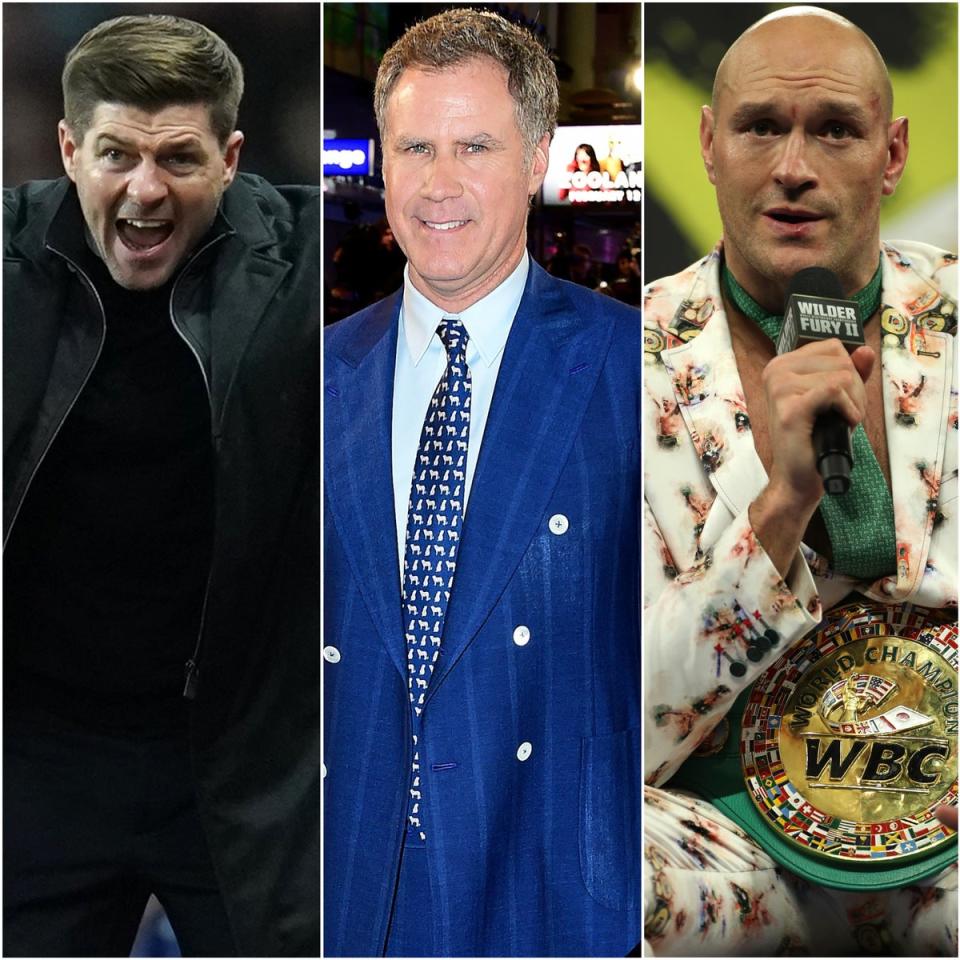 Steven Gerrard, Will Ferrell and Tyson Fury (Nick Potts/Ian West/Bradley Collyer/PA)