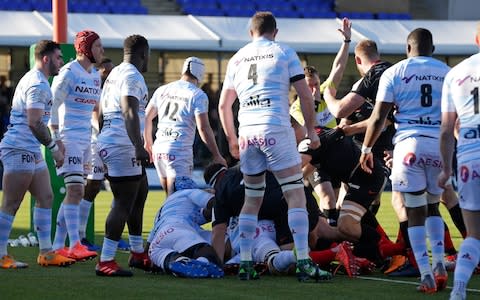 Maro Itoje scores inside the first minute - Credit: GETTY IMAGES