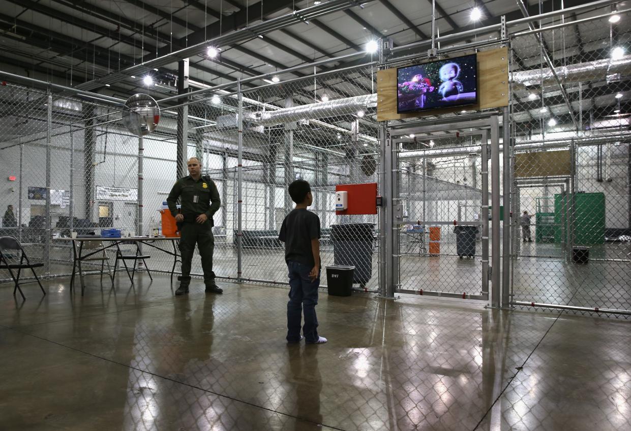 <p>White House hits back at claims it is caging children of migrants two years after Trump scandal</p> (Photo by John Moore/Getty Images)