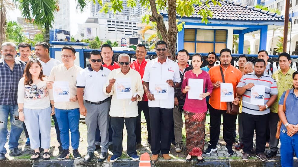 Seri Delima Assemblymen Syerleena Rashid speaks to reporters after lodging a police report at the Northeast District Police Station in George Town May 22, 2019. — Picture by Sayuti Zainudin