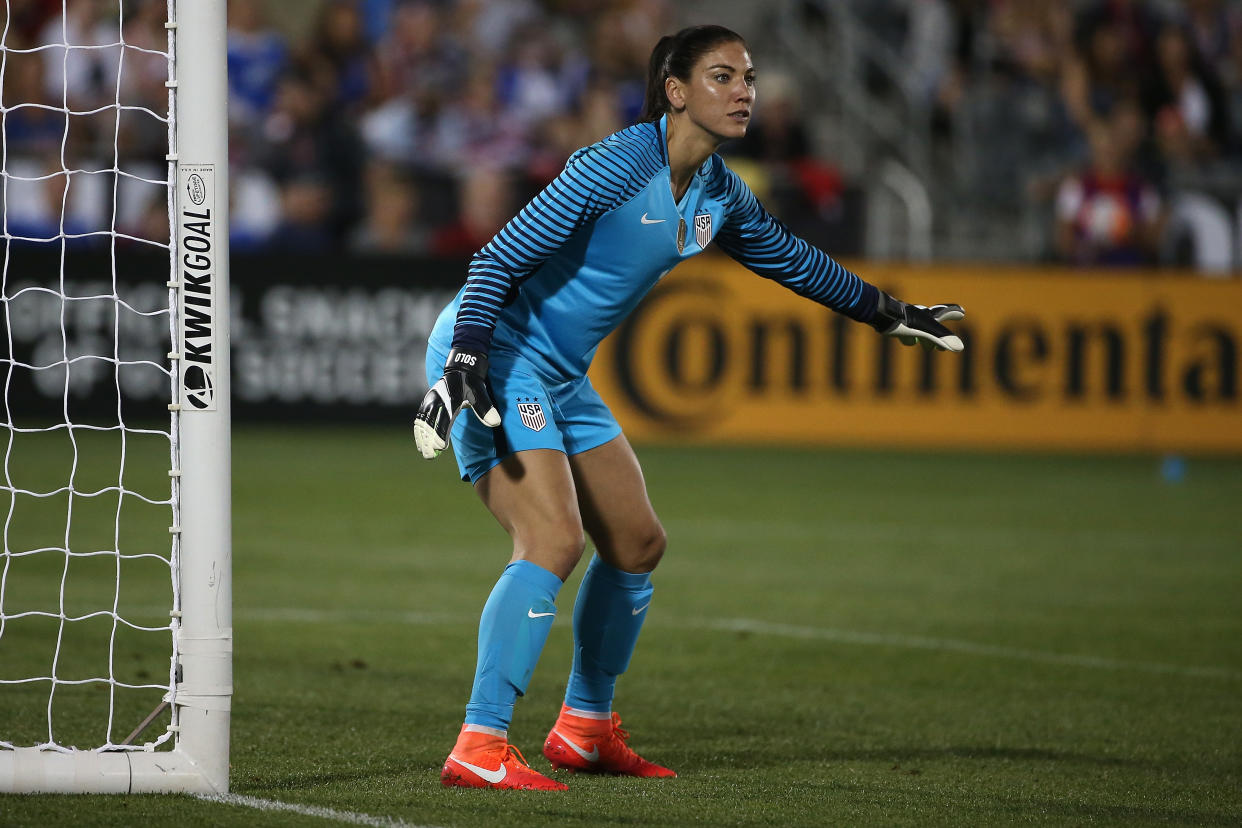 Former USWNT goalie Hope Solo was reportedly arrested in North Carolina on Thursday. (Photo by Doug Pensinger/Getty Images)
