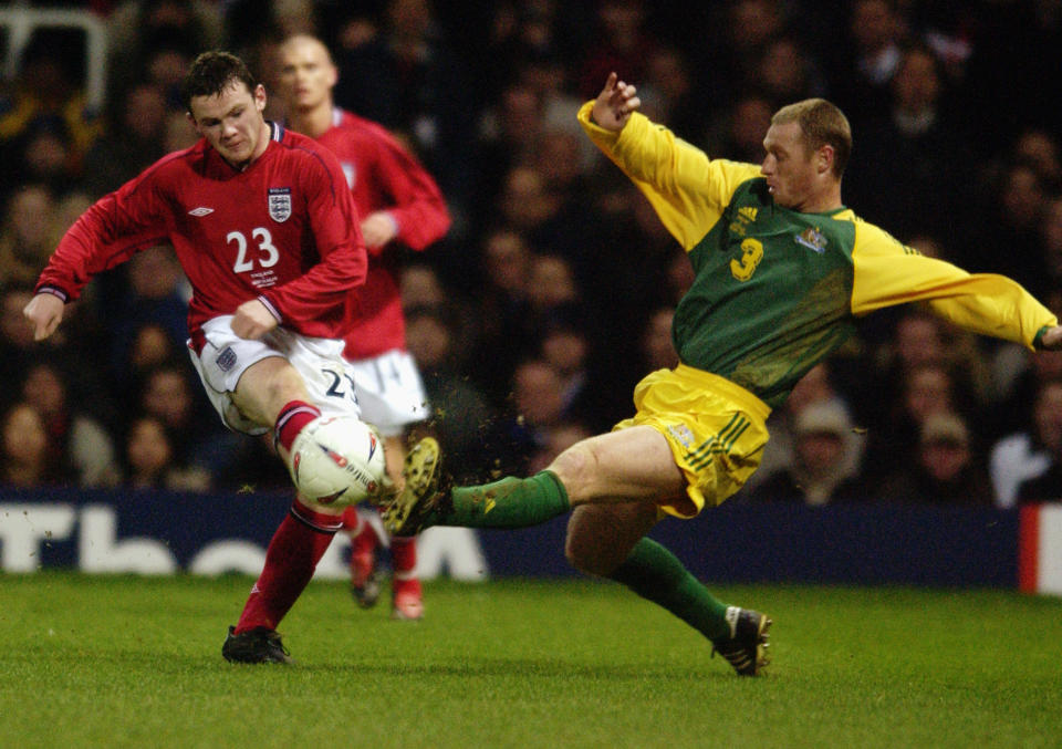 <p>Wayne Rooney’s England debut in February 2003 against Australia. </p>