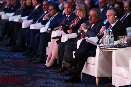 Britain's Secretary of State for International Trade Liam Fox listens to a translation at the Qatar UK Business and Investment Forum in London, Britain March 27, 2017 REUTERS/Neil Hall