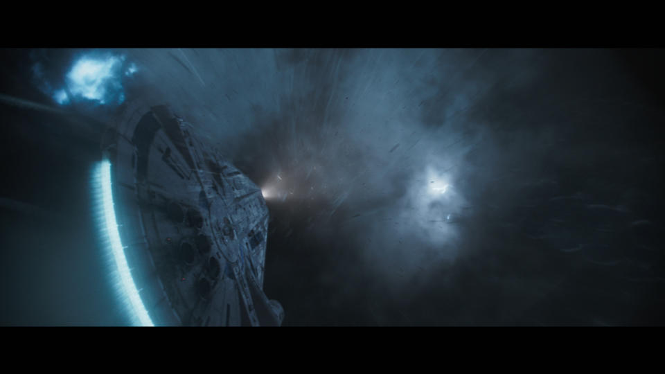 The Millennium Falcon heads into the great unknown… or maybe the Kessel Run? (Photo: Disney/Lucasfilm)