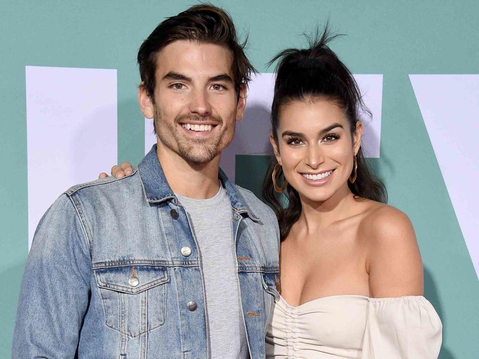 <p>Gregg DeGuire/WireImage</p> Jared Haibon and Ashley Iaconetti arrive at the Premiere Of Lionsgate