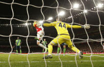 Football Soccer - Arsenal v Southampton - Barclays Premier League - Emirates Stadium - 2/2/16 Arsenal's Mesut Ozil misses a chance to score Action Images via Reuters / John Sibley Livepic EDITORIAL USE ONLY. No use with unauthorized audio, video, data, fixture lists, club/league logos or "live" services. Online in-match use limited to 45 images, no video emulation. No use in betting, games or single club/league/player publications. Please contact your account representative for further details.