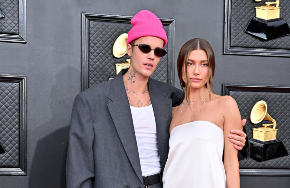 Justin Bieber and his wife Hailey were reportedly turned away from a restaurant in New York credit:Bang Showbiz