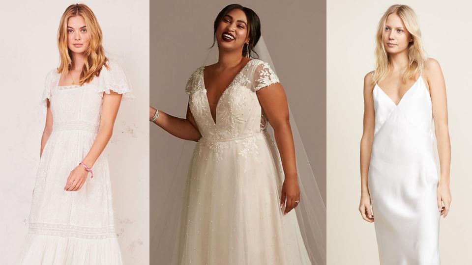 Wedding dresses for every kind of COVID wedding. 