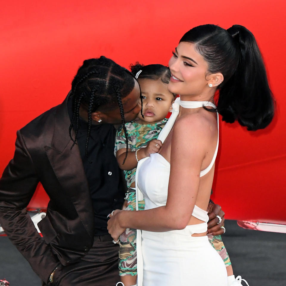 Travis Scott, Stormi Webster, and Kylie Jenner