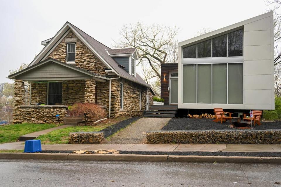 Old mixes with new on many streets in the north part of Kansas City’s West Side. A 1910 stone bungalow and modern 2013 home stand side by side in the 1700 block of Madison Avenue.