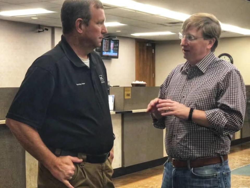 Gov. Tate Reeves posted this photo of him and Paul Mullins in 2019 on Twitter when Mullins was elected sheriff in Simpson County