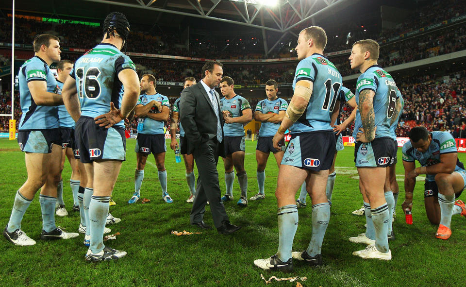 Ricky Stuart, pictured here in charge of the NSW State of Origin team in 2012. 