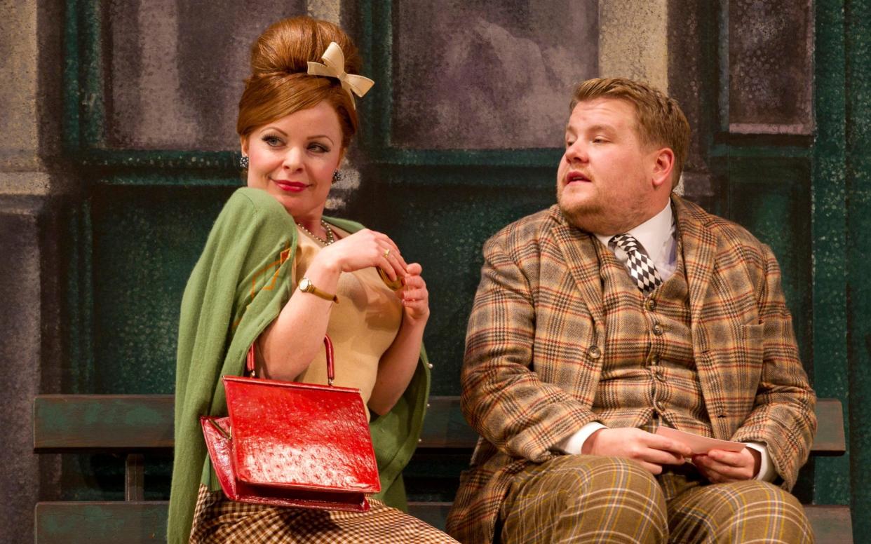 Suzie Toase and James Corden in One Man, Two Guvnors in 2012