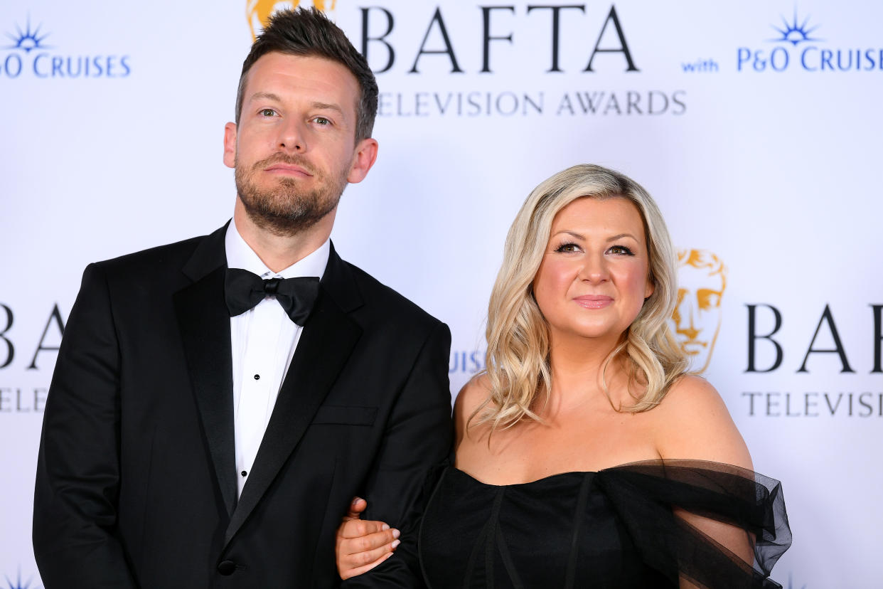 LONDON, ENGLAND - MAY 14: Chris Ramsey and Rosie Ramsey pose in the Winner's Room at the 2023 BAFTA Television Awards with P&O Cruises, held at the Royal Festival Hall on May 14, 2023 in London, England. (Photo by Joe Maher/Getty Images)