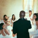 <p>Of course when Kim Kardashian wed Kanye West, she wanted all of her sisters to be bridesmaids. Her daughter North also donned a co-ordinating cream dress for the nuptials. <em>[Photo: Instagram]</em> </p>