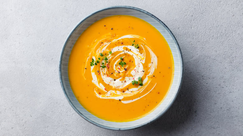 Pumpkin soup with cream