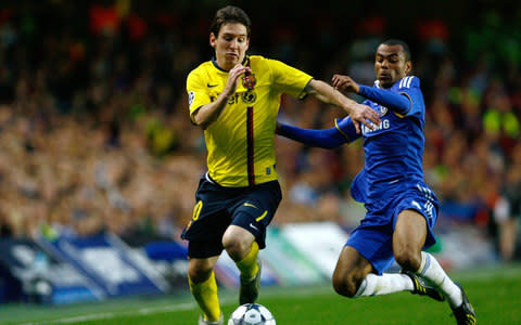 Messi vs Ashley Cole - Credit: GETTY IMAGES