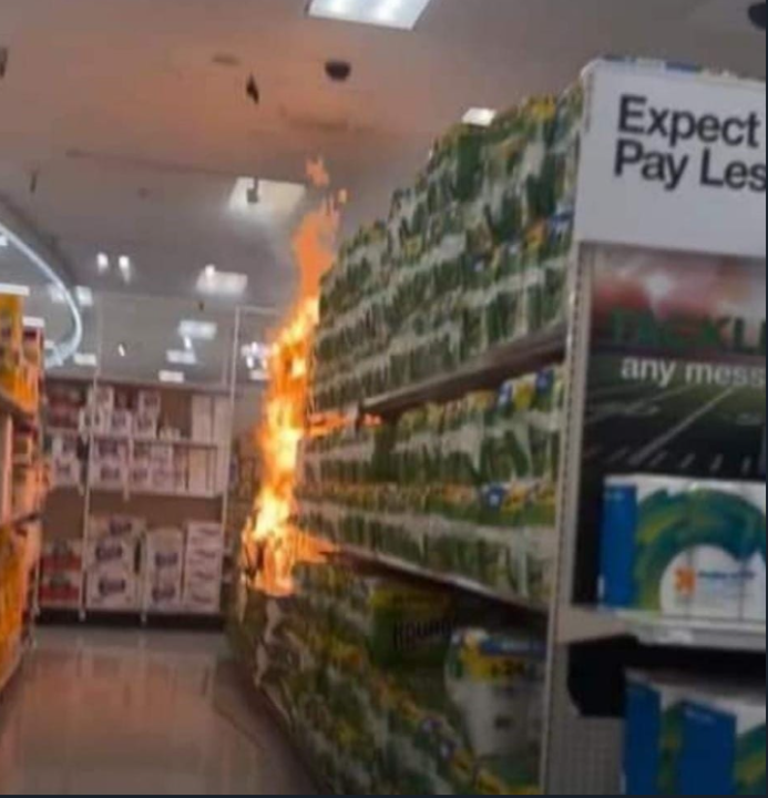 Paper towels were seen lit on fire at the Target on Admiral Callaghan Lane Saturday (Credit: Vallejo Crime and Safety).