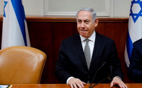 Benjamin Netanyahu presents Israel as a defender of Christians  - Credit: GALI TIBBON/AFP/Getty Images