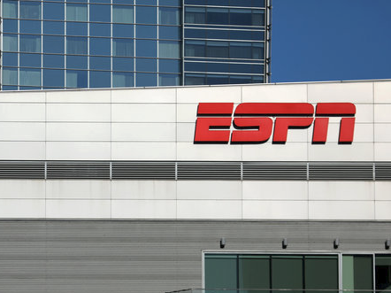 FILE PHOTO: ESPN logo and building are shown in down town Los Angeles, California, U.S., March 6, 2017.</p>
<p>REUTERS/Mike Blake/File Photo