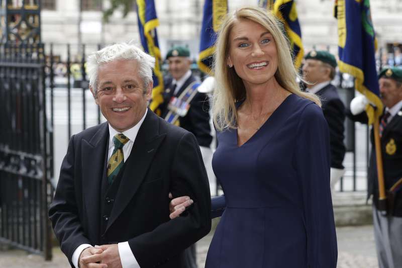 英國國會下議院議長貝爾考（John Bercow）與妻子莎莉（Sally）（AP）