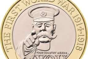 Undated handout photo issued by the Royal Mint of its commemorative ?2 coin depicting Lord Kitchener's famous call to arms whcih the Plaid Cymru candidate Dai Lloyd has called to be scrapped as the souvenir item