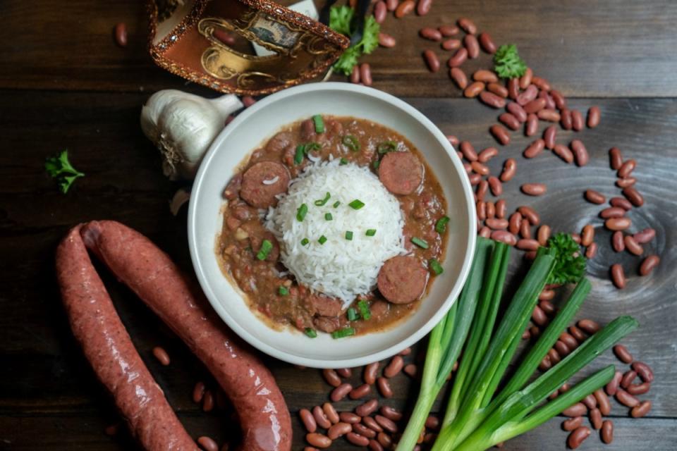 <p>Christy Irene</p><p>One of my favorite meals that remind me of home, family and love. Creamy red beans with a bit of spice that can only have been created in a tiny Kitchen in New Orleans.</p><p><strong>Get the Recipe:</strong><a href="https://christyirene.com/red-beans-and-rice-with-sausage/" rel="nofollow noopener" target="_blank" data-ylk="slk:Red Beans and Rice with Sausage;elm:context_link;itc:0;sec:content-canvas" class="link "> <strong>Red Beans and Rice with Sausage</strong></a></p>